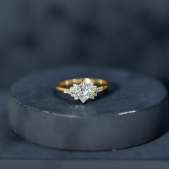 Certified 5 MM Lab Grown Diamond Princess Cut Engagement Ring