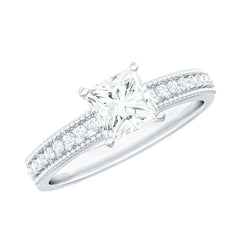 Certified Lab Grown Diamond 5 MM Princess Cut Engagement Ring For Women