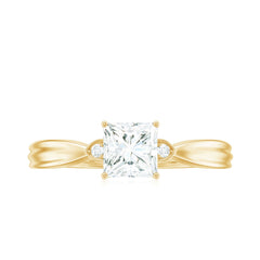 5 MM Princess Cut Lab Grown Diamond Solitaire Promise Ring