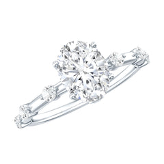 Lab Grown Diamond 6X8 MM Oval Solitaire Engagement Ring