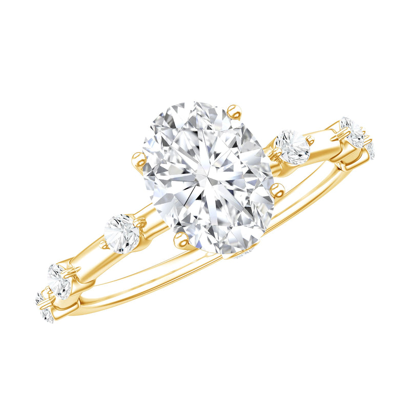 Lab Grown Diamond 6X8 MM Oval Solitaire Engagement Ring