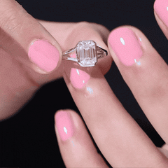 Certified Lab Grown Diamond 6X8 MM Emerald Cut Engagement Ring