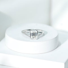 Certified Lab Grown Diamond 6X8 MM Emerald Cut Engagement Ring