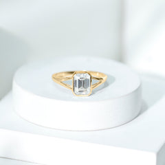 Certified Lab Grown Diamond 6X8 MM Emerald Cut Engagement Ring