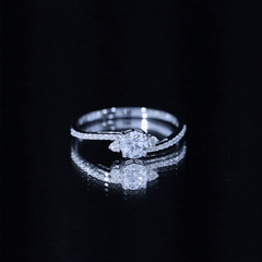 Lab Grown Diamond 6 MM Solitaire Engagement Ring With Side Stones