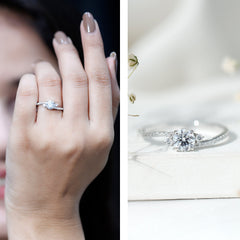 Lab Grown Diamond 6 MM Solitaire Engagement Ring With Side Stones