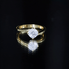 Certified 6 MM Cushion Lab Grown Diamond Solitaire Engagement Ring
