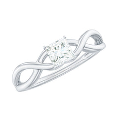 Certified Lab Princess Cut Diamond Infinity Promise Ring