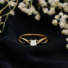 Certified Lab Princess Cut Diamond Infinity Promise Ring