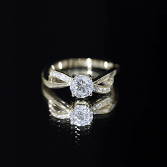 Certified 6 MM Lab Grown Diamond Prong Set Twisted Engagement Ring