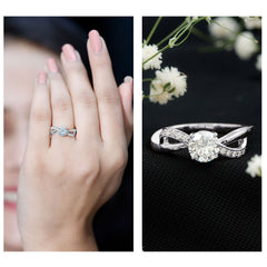 Certified 6 MM Lab Grown Diamond Prong Set Twisted Engagement Ring