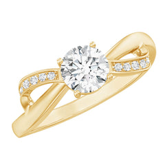 Certified 6 MM Lab Grown Diamond Prong Set Twisted Engagement Ring