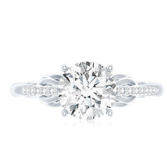 Certified 8 MM Round Lab Grown Diamond Unique Engagement Ring