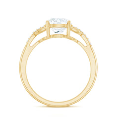 Certified 8 MM Round Lab Grown Diamond Unique Engagement Ring