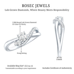 Certified 5 MM Lab Grown Diamond Proposal Ring For Women