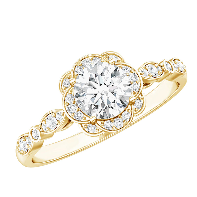 Certified 6MM Lab Grown Diamond Nature Engagement Ring