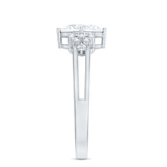 Certified 6X8MM Oval Lab Grown Diamond Designer Engagement Ring