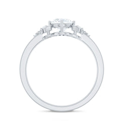 Certified 6X8MM Oval Lab Grown Diamond Designer Engagement Ring