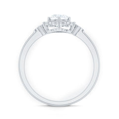 Certified Lab Grown Diamond Art Deco Flower Engagement Ring