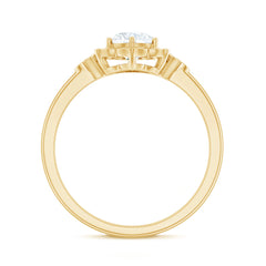Certified Lab Grown Diamond Art Deco Flower Engagement Ring