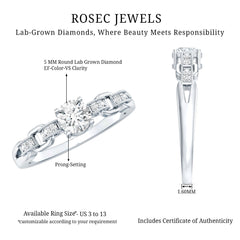 Certified 5 MM Lab Grown Diamond Promise Ring For Her
