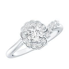 Certified 5 MM Lab Grown Diamond Nature Inspired Engagement Ring