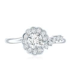 Certified 5 MM Lab Grown Diamond Nature Inspired Engagement Ring
