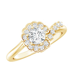 Certified 5 MM Lab Grown Diamond Nature Inspired Engagement Ring