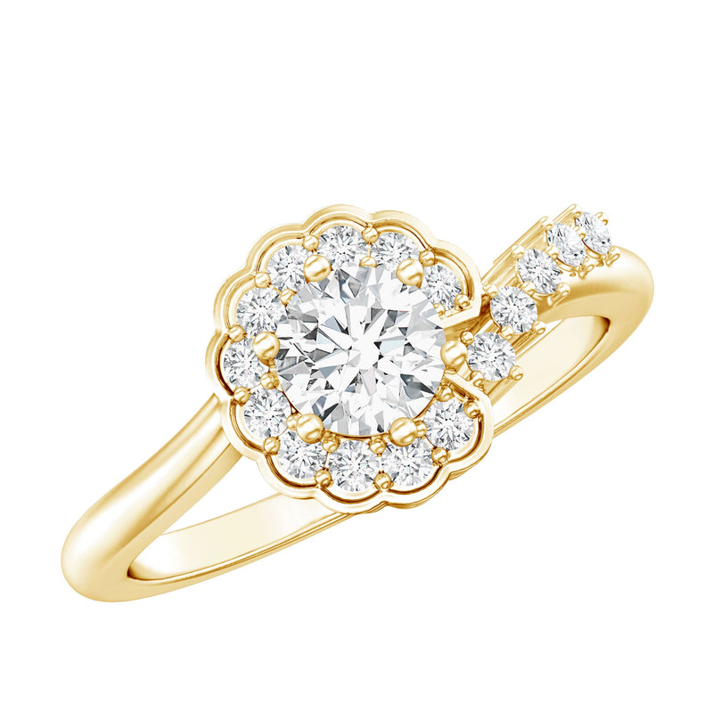 Certified 5 MM Lab Grown Diamond Nature Inspired Engagement Ring