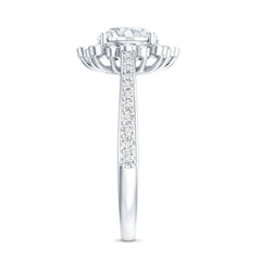 Lab Grown Diamond 8 MM Circle Engagement Ring With Side Stones