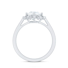 8 MM Lab Grown Diamond Vintage Engagement Ring With Diamond Studded Shank