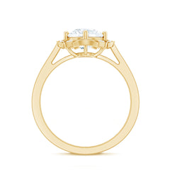 8 MM Lab Grown Diamond Vintage Engagement Ring With Diamond Studded Shank