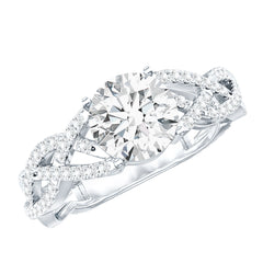 Lab Grown Diamond 8MM Round Engagement Ring With Infinity Twist