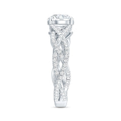 Lab Grown Diamond 8MM Round Engagement Ring With Infinity Twist