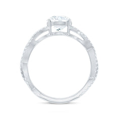 Lab Grown Diamond 8MM Round Engagement Ring With Infinity Twist