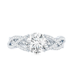 Lab Grown Diamond 8MM Round Engagement Ring With Infinity Twist