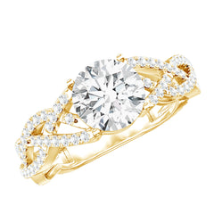 Lab Grown Diamond 8MM Round Engagement Ring With Infinity Twist