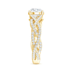 Lab Grown Diamond 8MM Round Engagement Ring With Infinity Twist
