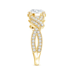 8 MM Solitaire Lab Grown Diamond Non Traditional Engagement Ring