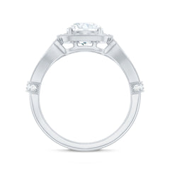 Certified 7 MM Lab Grown Diamond Vintage Style Engagement Ring