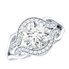 2 Carat Lab Grown Diamond Art Deco Engagement Ring