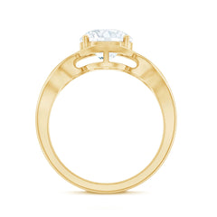 2 Carat Lab Grown Diamond Art Deco Engagement Ring