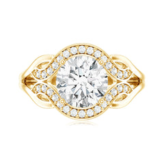 2 Carat Lab Grown Diamond Art Deco Engagement Ring