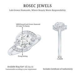 2 Carat Lab Grown Diamond Bypass Engagement Ring