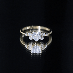 Lab Grown Diamond 6 MM Heart Shaped Engagement Ring