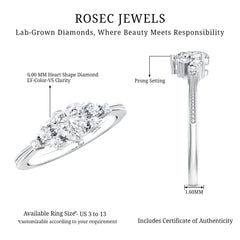 Lab Grown Diamond 6 MM Heart Shaped Engagement Ring
