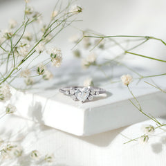Lab Grown Diamond 6 MM Heart Shaped Engagement Ring