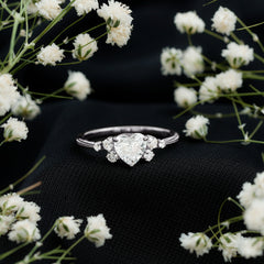 Lab Grown Diamond 6 MM Heart Shaped Engagement Ring