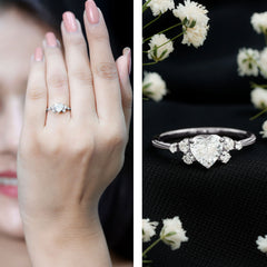 Lab Grown Diamond 6 MM Heart Shaped Engagement Ring