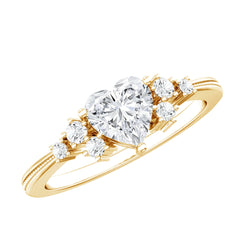 Lab Grown Diamond 6 MM Heart Shaped Engagement Ring
